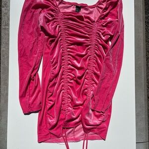 wild fable Vibrant Hot Pink Ruched Long Sleeve Top